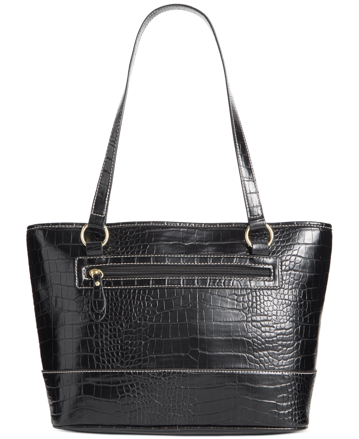 Giani Bernini Croc Medium Tote, Created For Macy's In Black