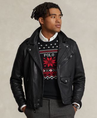 Polo Ralph Lauren Men's Iconic Leather Motorcycle Jacket - Macy's