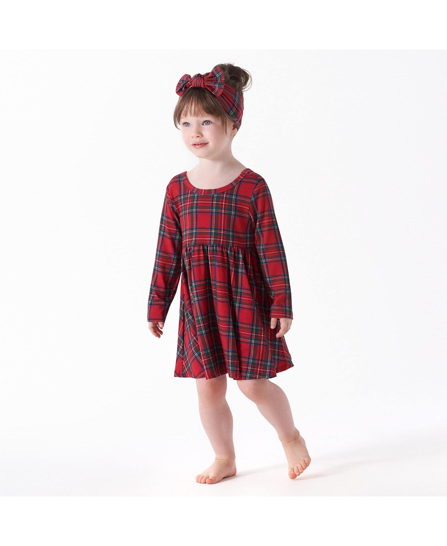 Платье Gerber Holiday Plaid About You Long Sleeve Dress для девочек-малышей, цвет: Клетчатый — фото 5