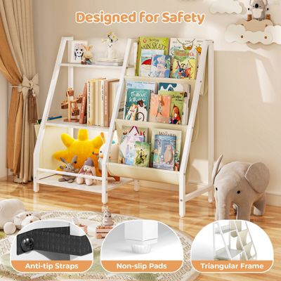 3-Tier Kids Bookshelf Multi-Functional Toy Organizer for Nursey and Kids Room