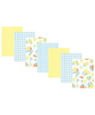 Girls 7-Pack Absorbent Flannel Burp Cloths  Ai Cotton-Poly Blend