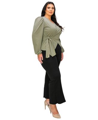 Plus Size Yelena Crepe Wrap Top