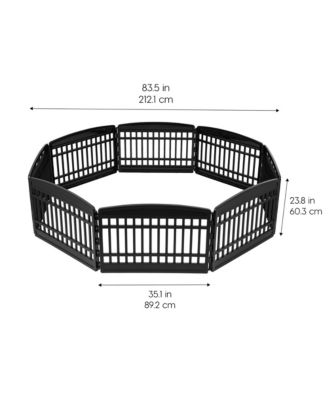 24" Exercise 8-Panel Pet Playpen, Dog Playpen, Puppy Playpen, for Small and Medium Dogs, Keep Pets Secure, Easy Assemble, Fold It Down, Easy Storing, Customizable, Black