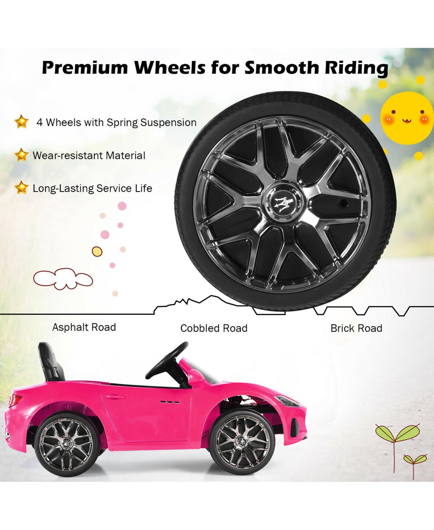 Детская игрушка Gymax 12V Kids Ride On Car Maserati GranCabrio with Remote Control, 66 lbs, Ages 3-8, цвет: Чёрный — фото 5