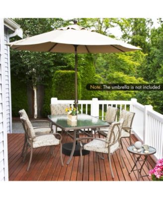 19.5 Inch Fillable Round Umbrella Base Stand for Yard Garden Poolside-Black