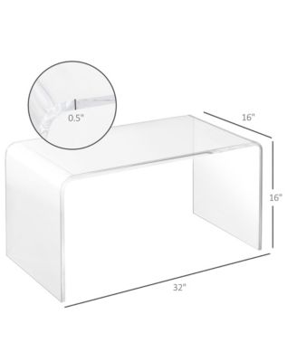 39.25" Long Acrylic Waterfall Table for Living Room,