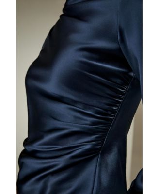 Oblique Wave Silk Blouse for Women