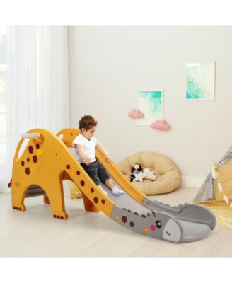 SUGIFT 3-in-1 Kids Climber Slide Play Set with Basketball Hoop