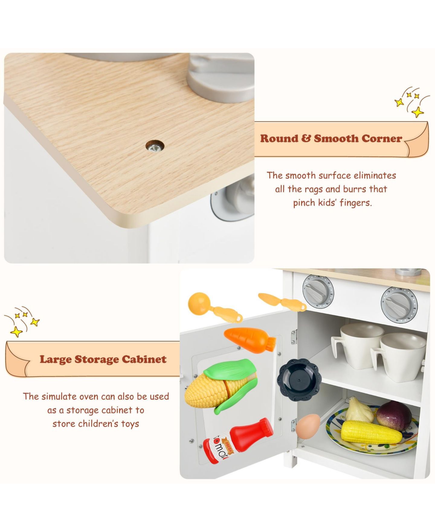 Детские игрушки SUGIFT Sound-and-Light Stove Play Kitchen Set with Accessories, Ages 3+ — фото 8