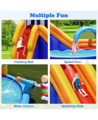 Inflatable Bouncy House with Slide and Splash Pool without Blower
