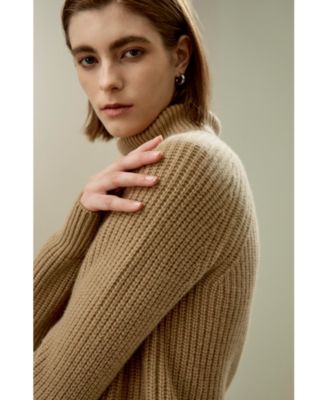 Women's Cashmere Textured Turtleneck Sweater