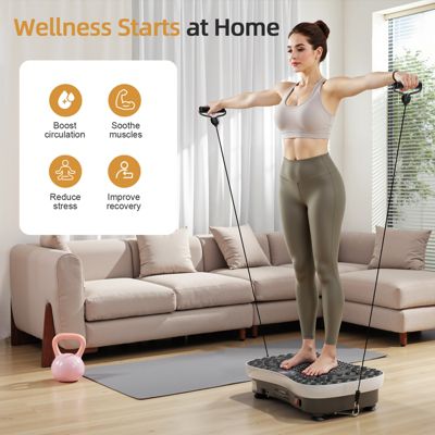 Vibration Plate Exercise Machine with 99 Speed Levels, Bluetooth Music, Remote Control & Resistance Bands