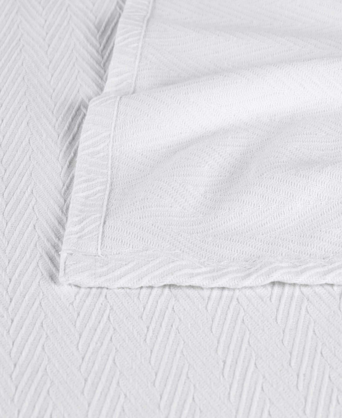 Superior Chevron All-season Cotton Throw, 50" X 60" In White