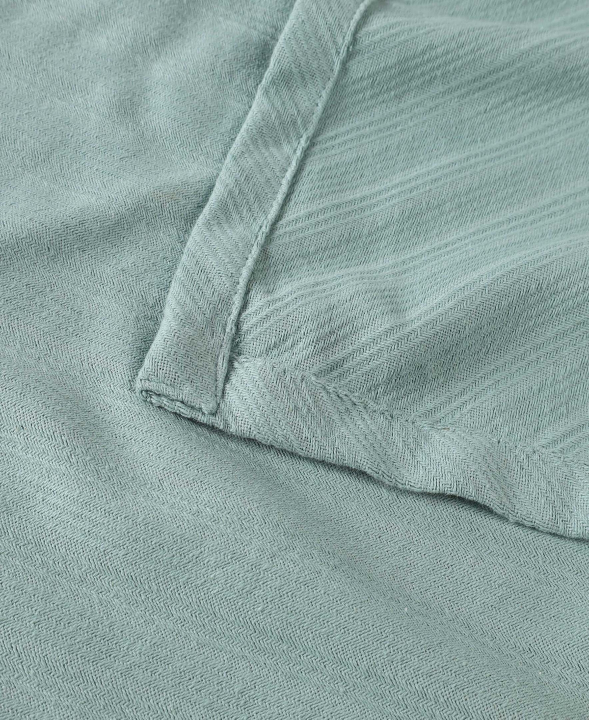Superior Milan Cotton Jacquard Dobby Weave Textured Striped Lightweight Woven Blanket, Full/queen In Aqua