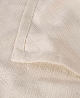 Milan Cotton Jacquard Dobby Weave Textured Striped Lightweight Woven Throw, 50" x 60"