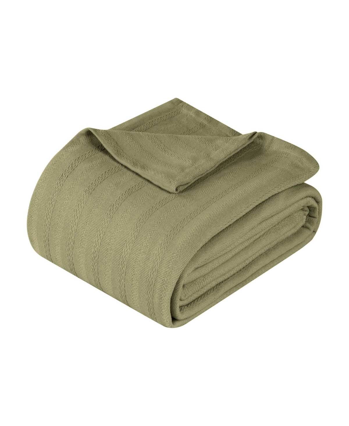 SUPERIOR CLARA COTTON TEXTURED STRIPED LIGHTWEIGHT WOVEN BLANKET, CALIFORNIA KING 