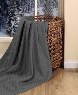 Jena Cotton Textured Chevron Lightweight Woven Throw, 50" x 60"