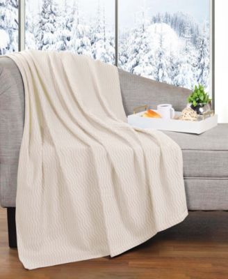 Jena Cotton Textured Chevron Lightweight Woven Throw, 50" x 60"