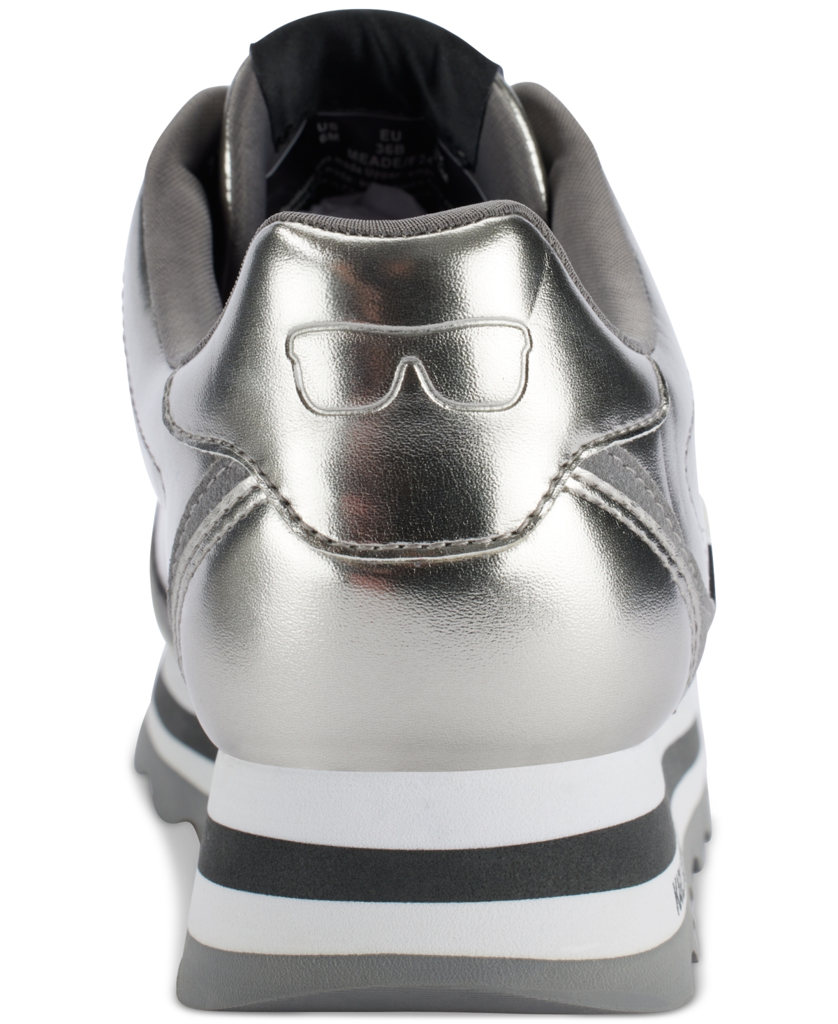 Karl Lagerfeld Paris Meade Metallic Sneaker In Pewter