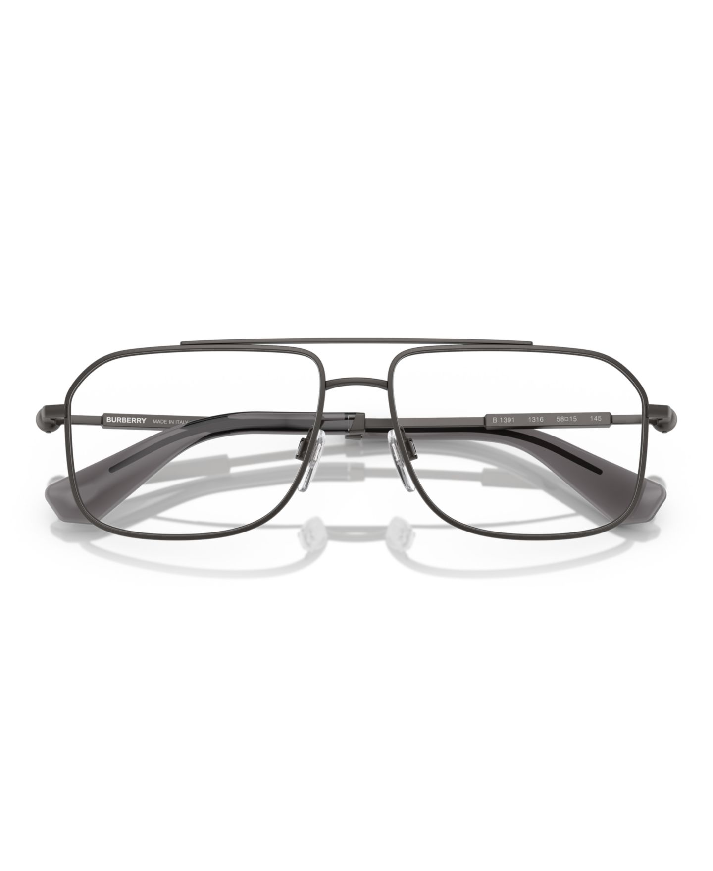 Мужские очки Burberry Man Rectangle Metal BE1391 Eyeglasses, цвет: Серый — фото 3