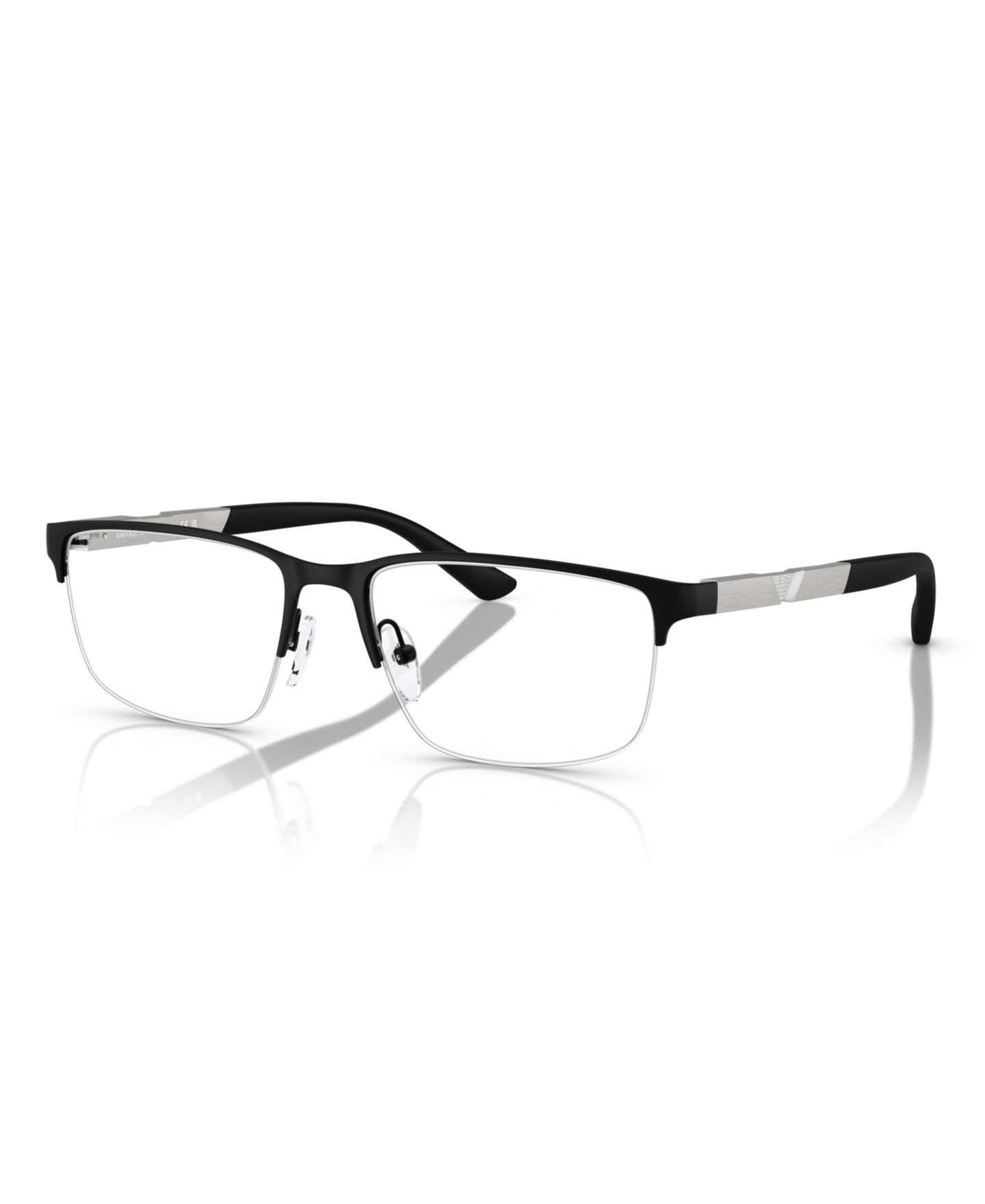 Мужские очки Emporio Armani Man Rectangle Metal EA1164 Eyeglasses, цвет: Матовый чёрный — фото 1
