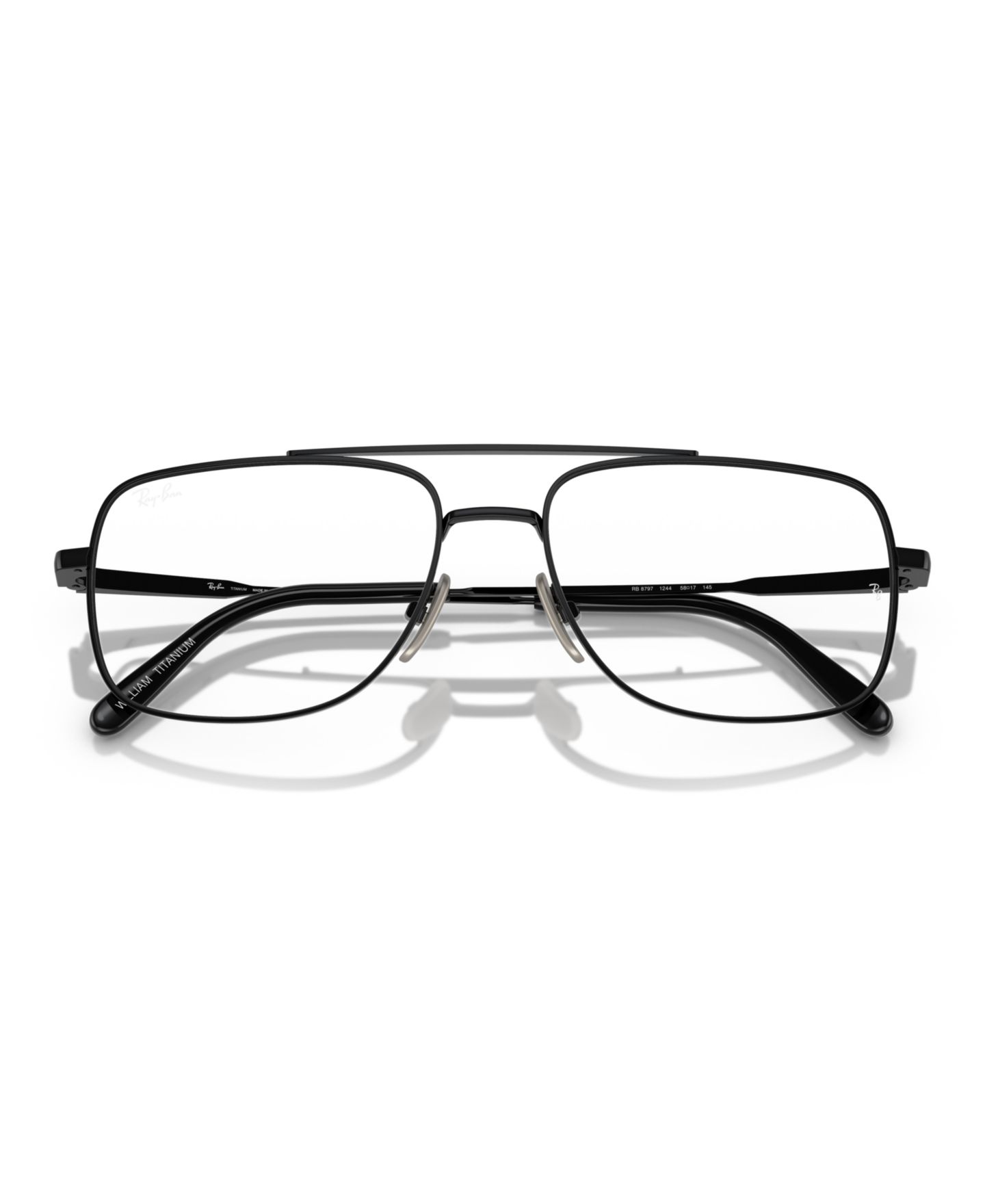 Очки Ray-Ban Unisex Square Titanium RB8797 William Titanium Optics Eyeglasses, цвет: Чёрный — фото 5