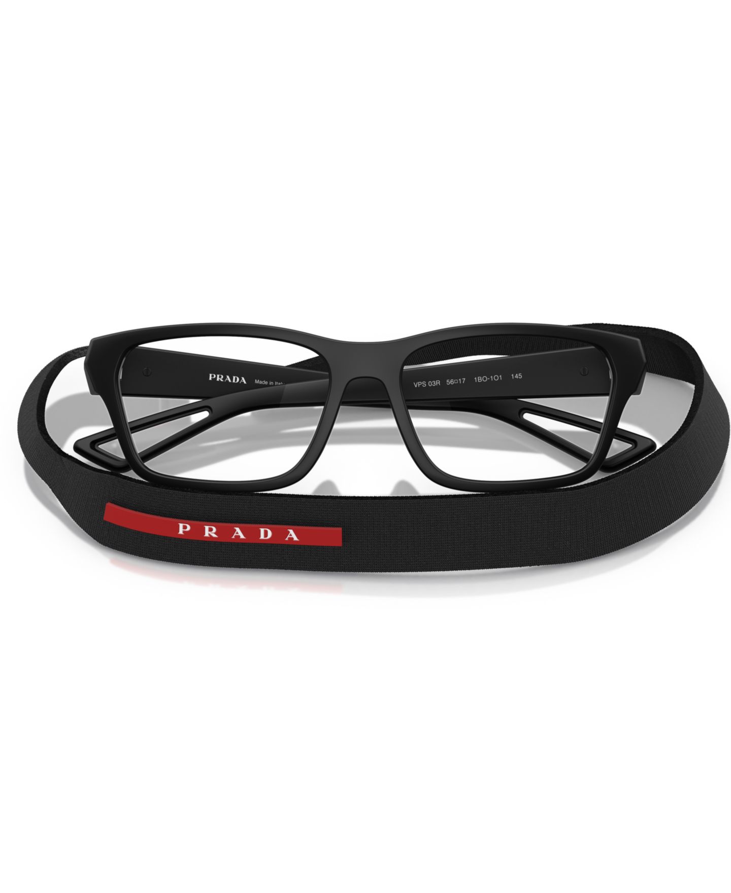 Мужские очки PRADA LINEA ROSSA Man Pillow Plastic PS 03RV Eyeglasses, цвет: Матовый чёрный — фото 5