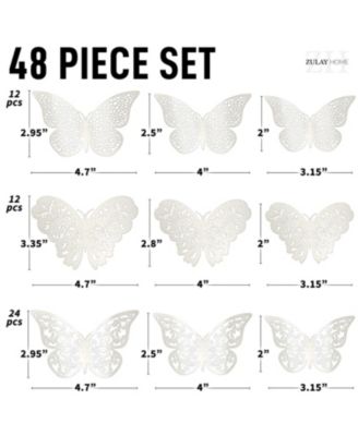 Home 12 pieces (2.95”), 12 pieces (3.35”), 24 pieces (2.95”) 3D Removable DIY Butterfly Wall Decor with 3 Wing Designs (48pcs)