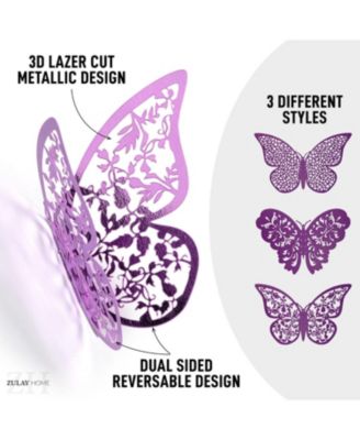 Home 12 pieces (2.95”), 12 pieces (3.35”), 24 pieces (2.95”) 3D Removable DIY Butterfly Wall Decor with 3 Wing Designs (48pcs)