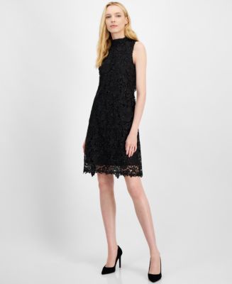 Robbie Bee Women's Floral Lace Tie-Back Shift Dress - Macy's