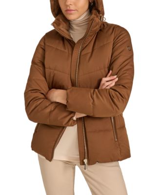 Women's Faux-Fur-Lined Hooded Puffer Coat