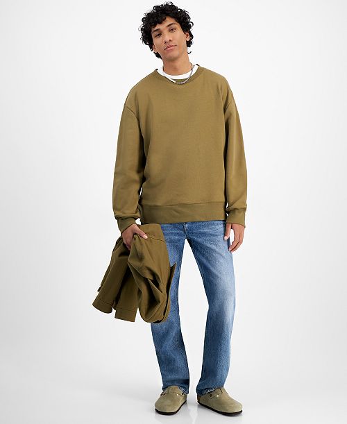 alfani Mode of One Men's Relaxed-Fit Fleece Sweatshirt Created for Macy's Men's Fashion & Accessories