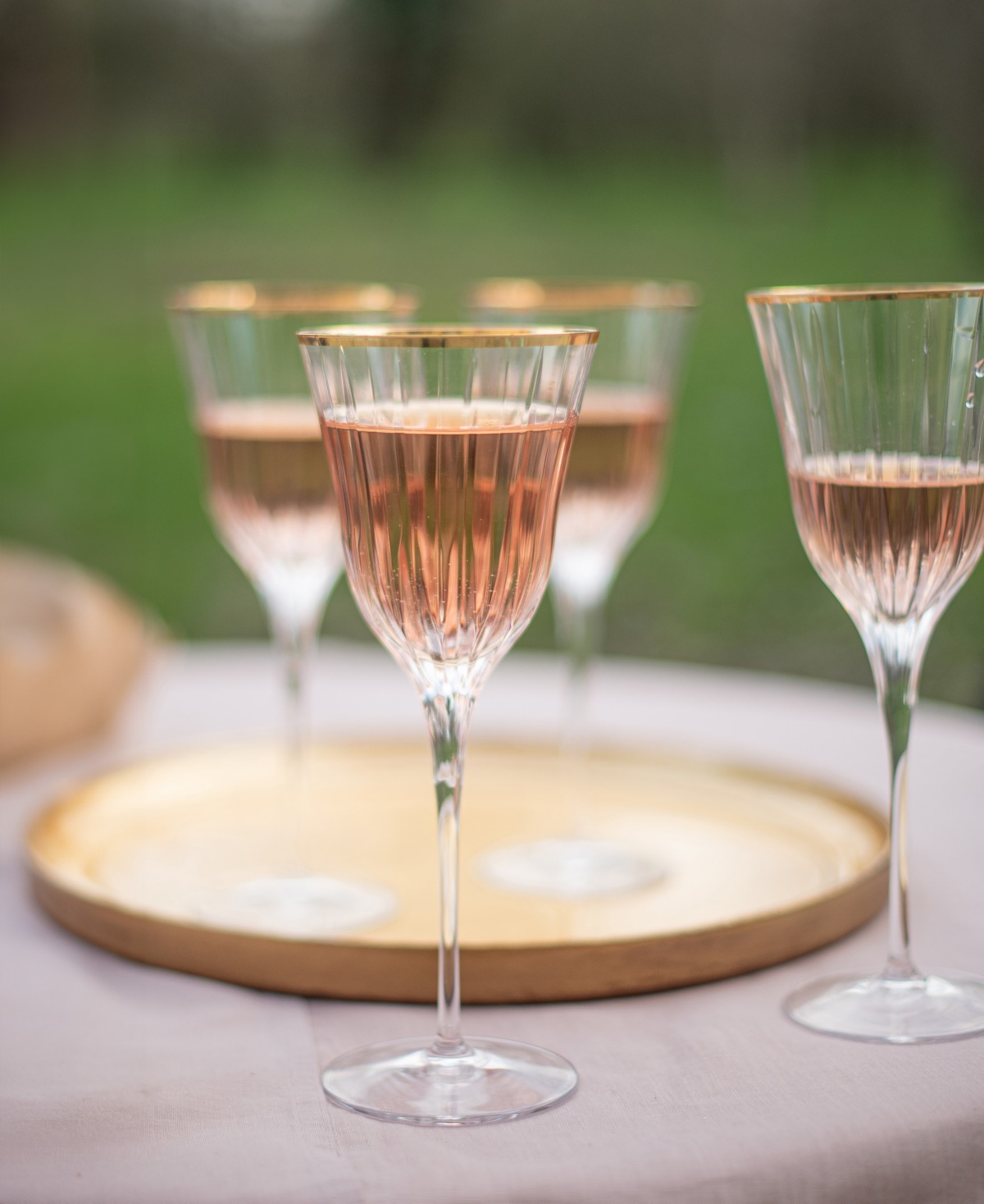 Vietri Natalia Stemmed Wine Glass In Gold