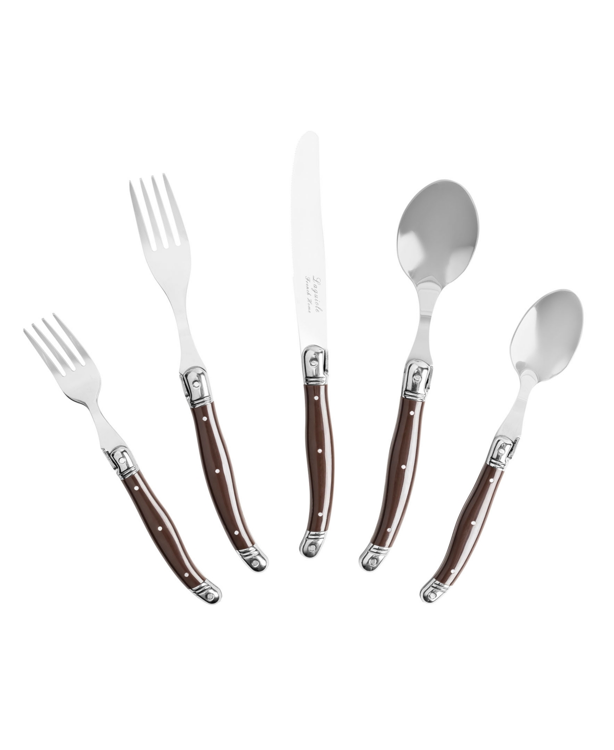 French Home Laguiole 20-piece Flatware Set In Chocolate Brown