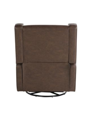 31.8"W Leather Ellicott Swivel Rocker Recliner