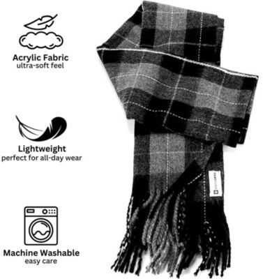 Men's Scarf Soft 80 Inch Long Warm Scarves Plaids Winter Shawl