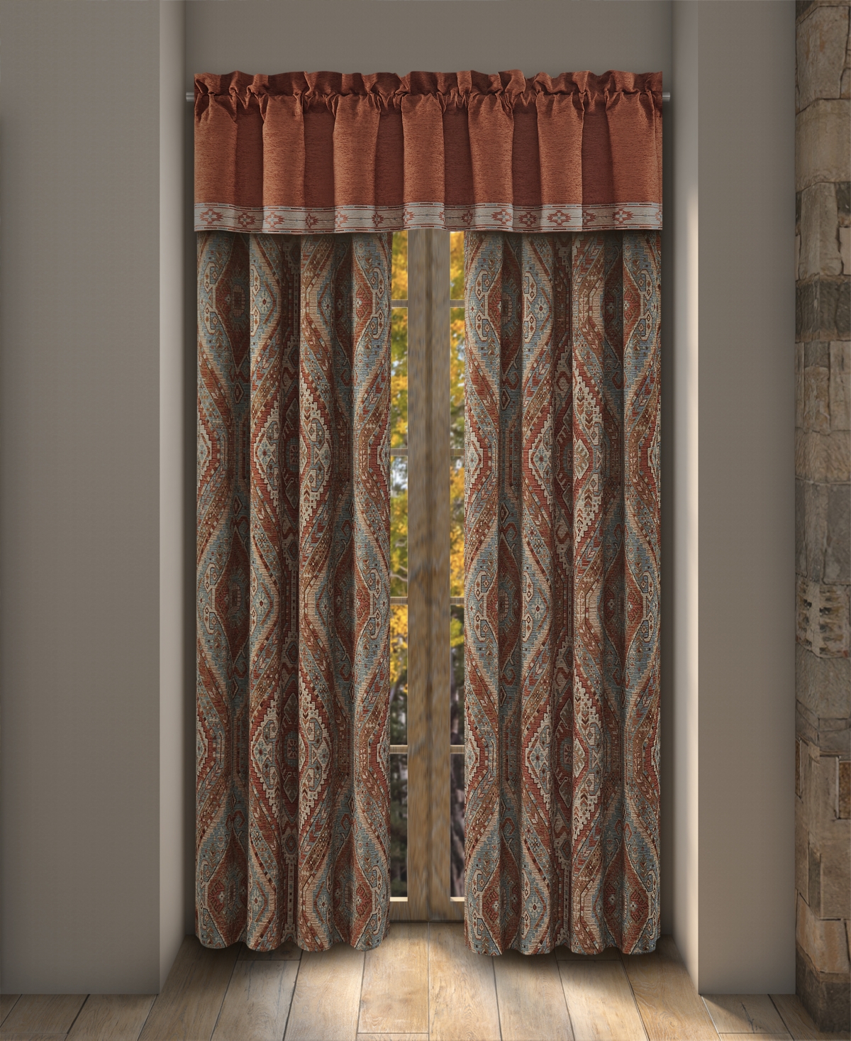 J Queen New York Jackson Lodge Window Straight Valance, 18