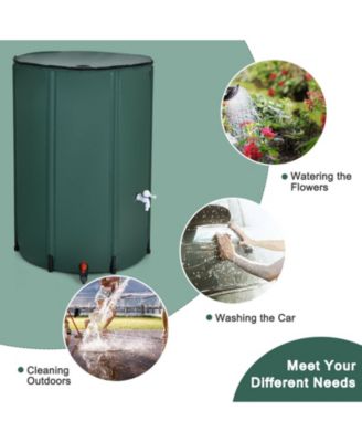 100-Gallon Portable Rain Barrel Water Collector Tank with Spigot and Filter