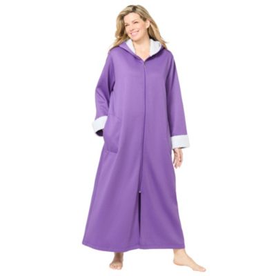 Women's Sherpa-Lined Long Hooded Robe
