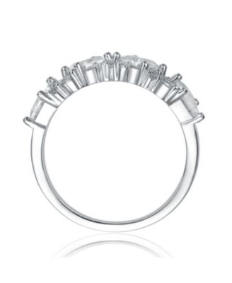 Sterling Silver Cubic Zirconia Radiant Cluster Ring