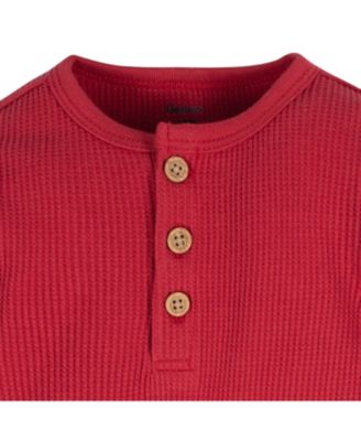 Baby Boys Long Sleeve Henley Style Onesies Bodysuits, 2-pack