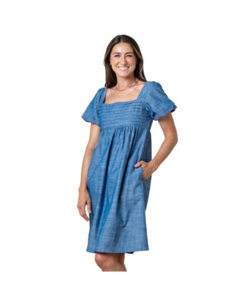 Женское платье Hope & Henry Organic Ruched Bodice Chambray, цвет: Шамбре