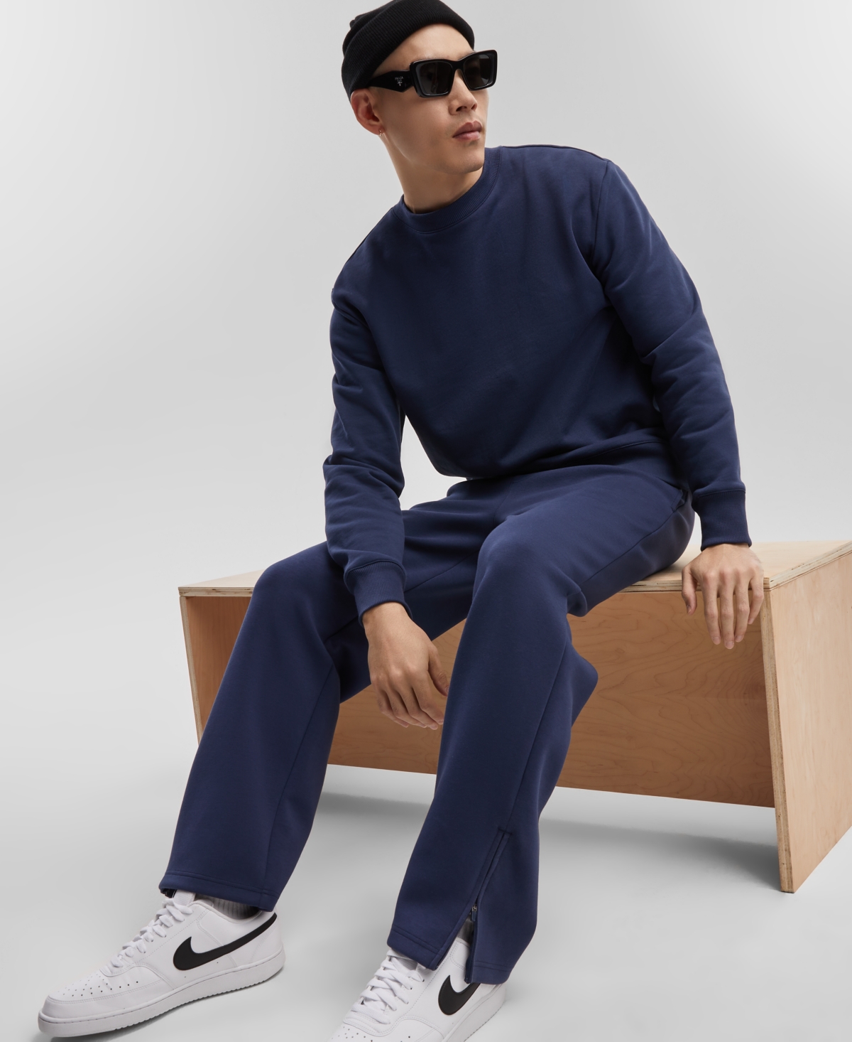 Mode Of One Men's Relaxed-fit Fleece Sweatshirt, Created For Macy's In Caspian Waters