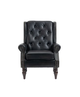 Pu Wood Frame Armchair, Modern Accent Chair Lounge Chair For Living Room