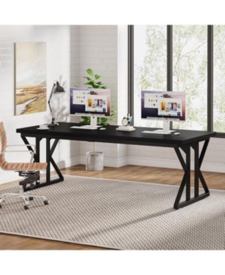 78.7-Inch Executive Desk, Large Computer Office Desk Workstation, Modern Study Writing Table Business Furniture for Home Office