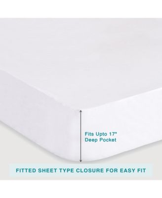Luxury Organic Cotton Waterproof Mattress Protector with 17" Deep Pockets, Natural Breathable Fabric, Twin Size