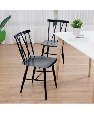 Set of 2 Modern Dining Chairs with Backrest
