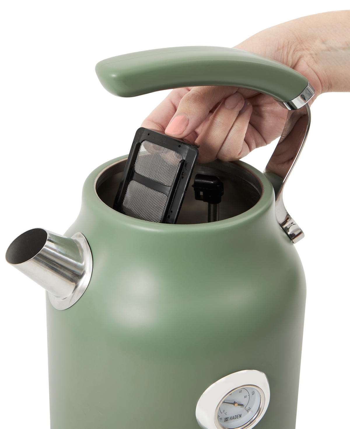 Haden Dorset 1.7 Liter Electric Water Kettle, 75171 In Cedar Green Chrome