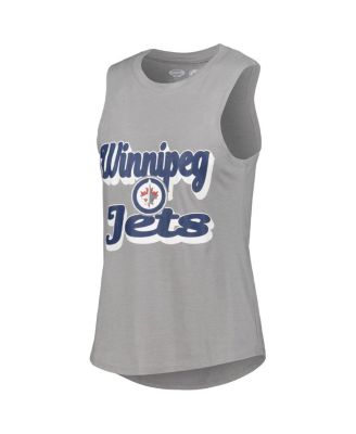 Women's Heather Gray/Heather Navy Winnipeg Jets Meter Muscle Tank Top Pants Sleep Set