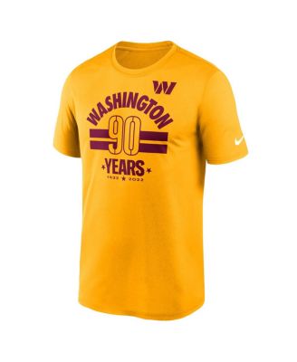 Men's Gold Washington Commanders 90th Anniversary Legend T-Shirt